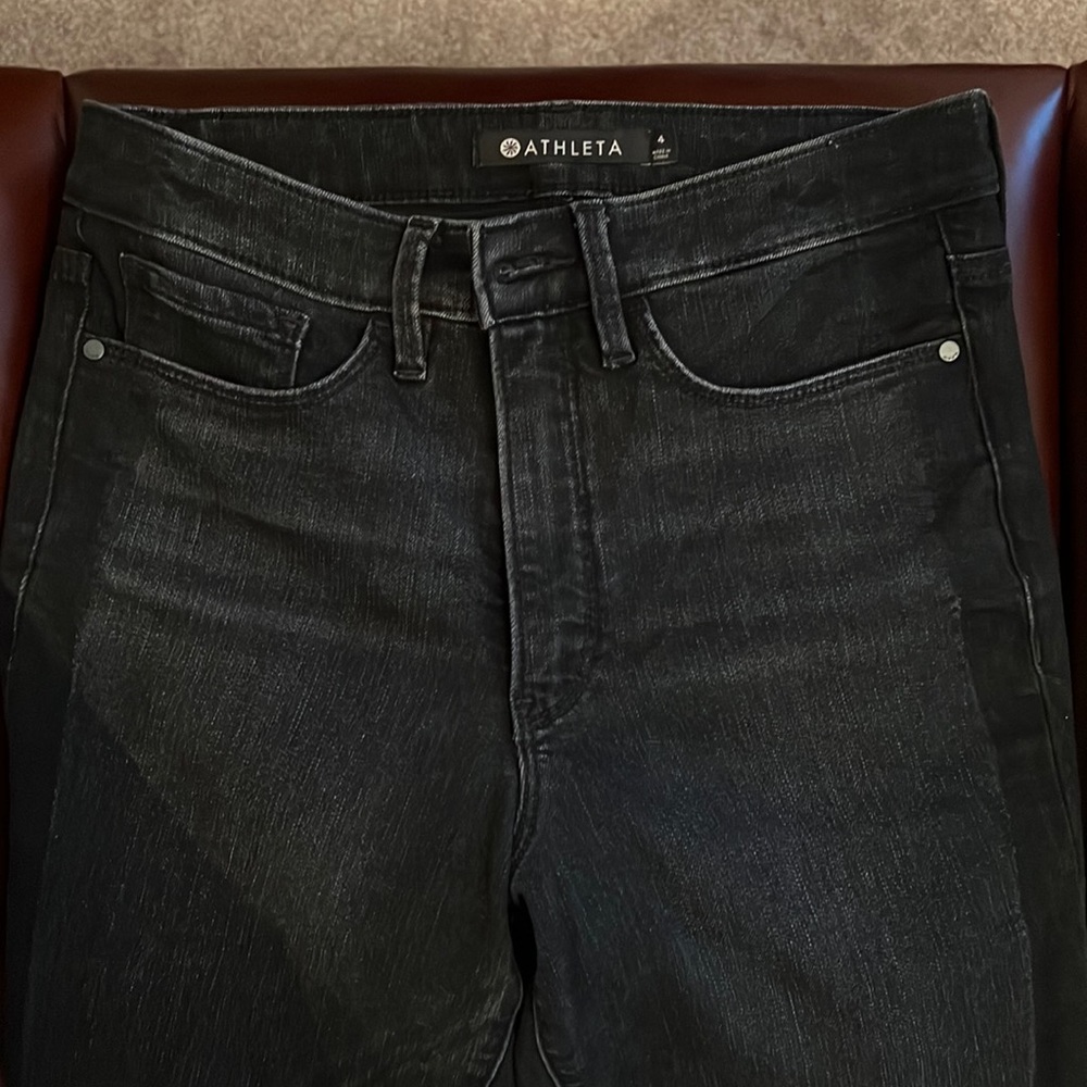 Black cropped flare Athleta jeans
